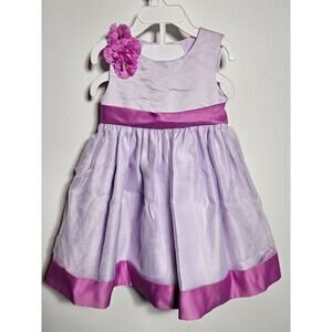 Princess Faith Girls Purple Floral Formal Dress Size 4T